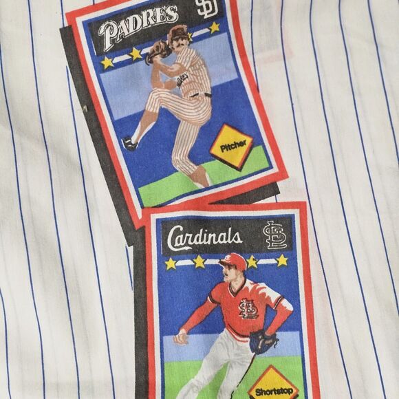 Vintage Baseball Cards Flat Bedsheet Twin Size 92" x 66" 80s 90s MLB Collectors - Picture 9 of 11